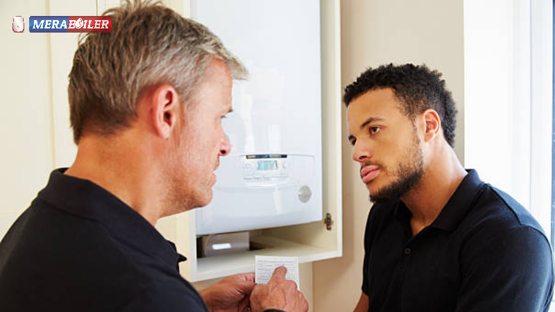 Decision flowchart showing when to repair or replace a broken boiler